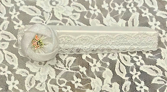Lace Headband with Chiffon Rosette