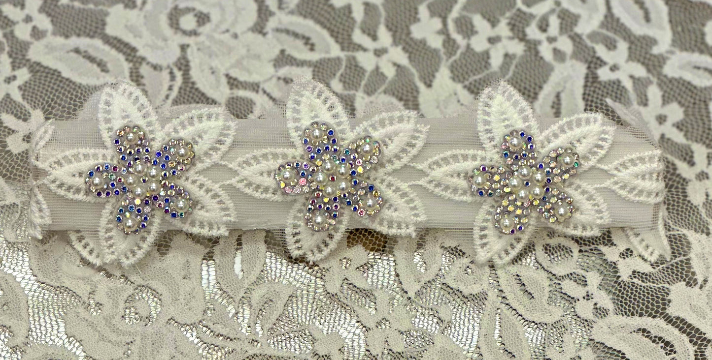 Infant Lace Headband with Pearls