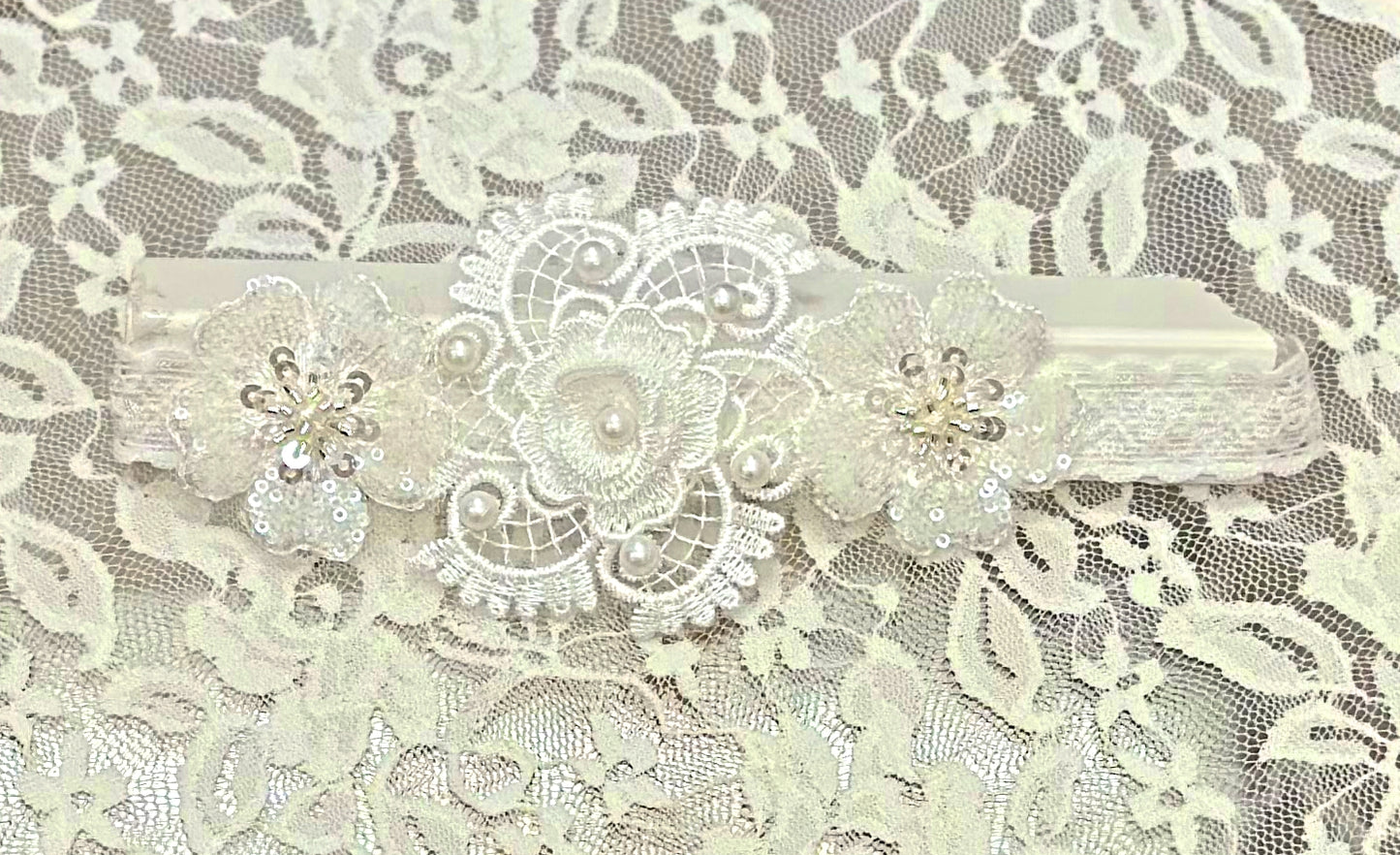 Infant Lace Headband with Flowers