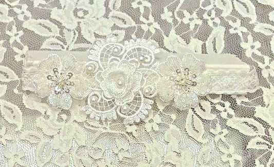 Infant Lace Headband with Flowers