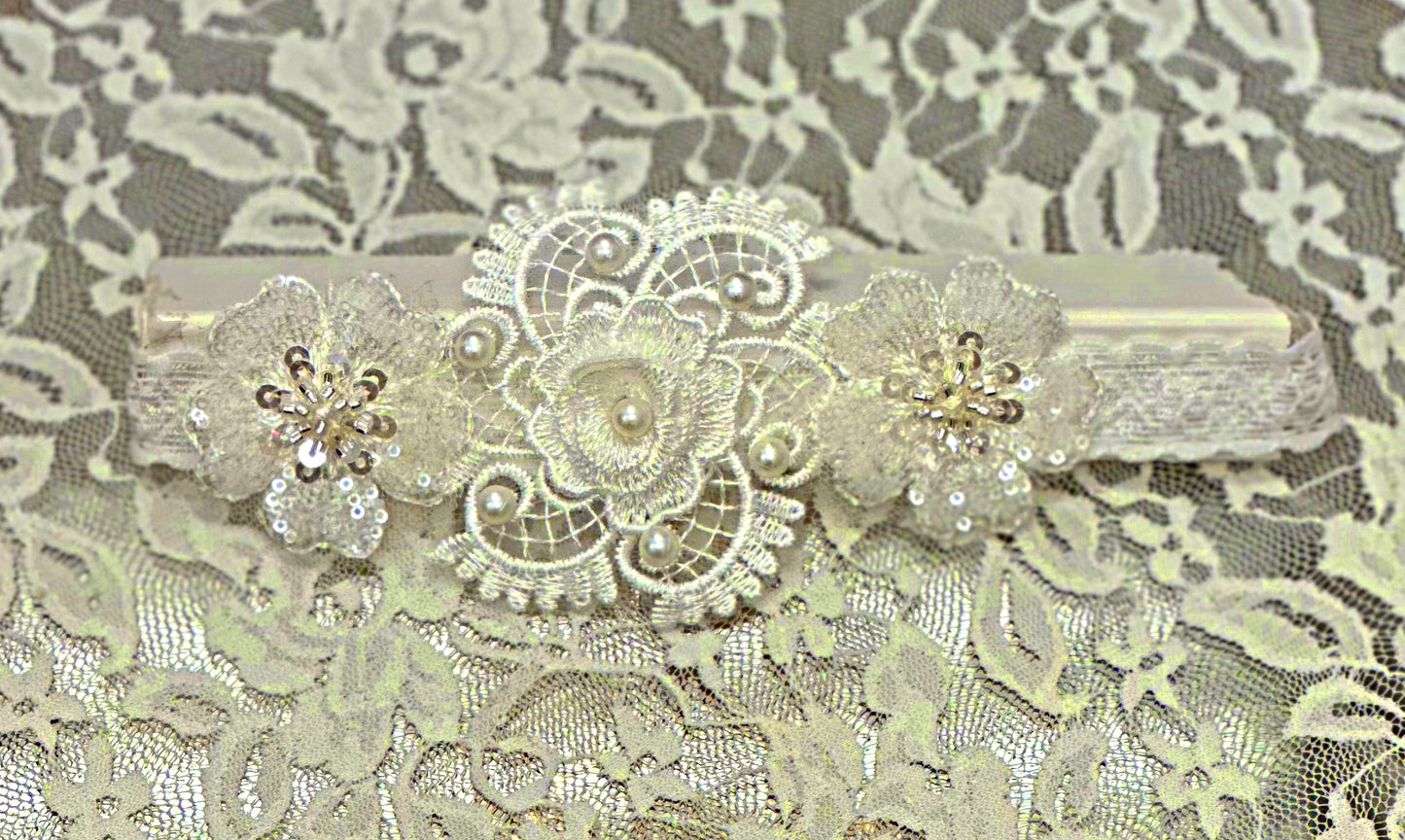 Infant Lace Headband with Flowers