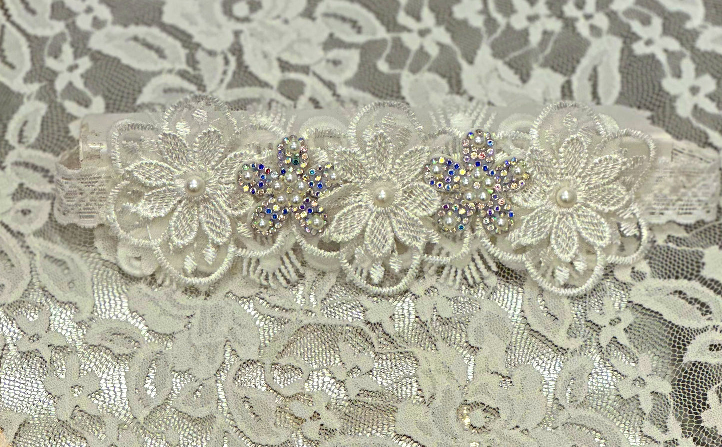 Infant Lace Headband with Applique