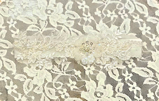 Infant Lace Headband with Flowers