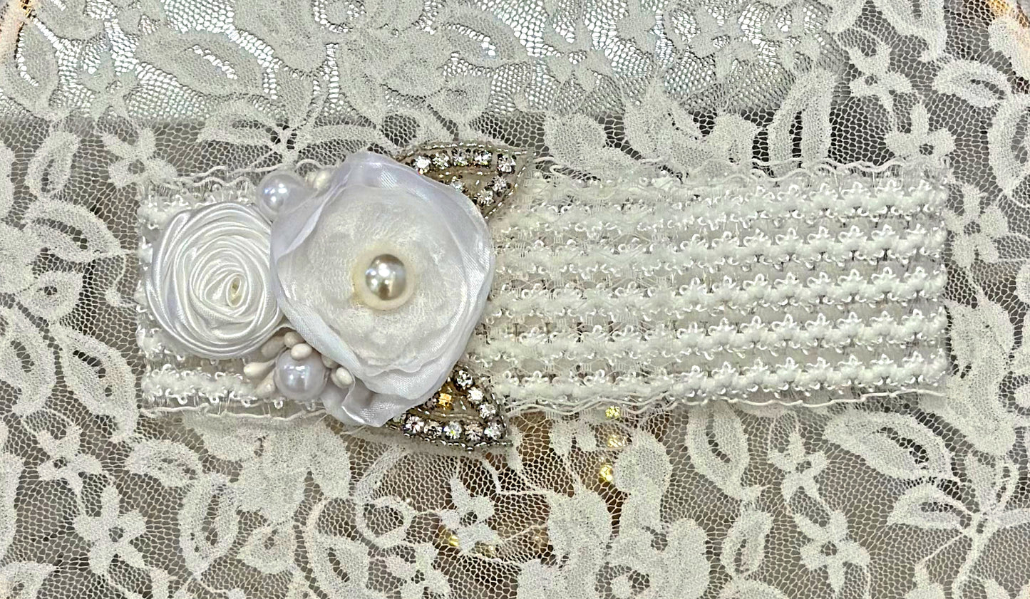 Infant Lace Headband with Applique