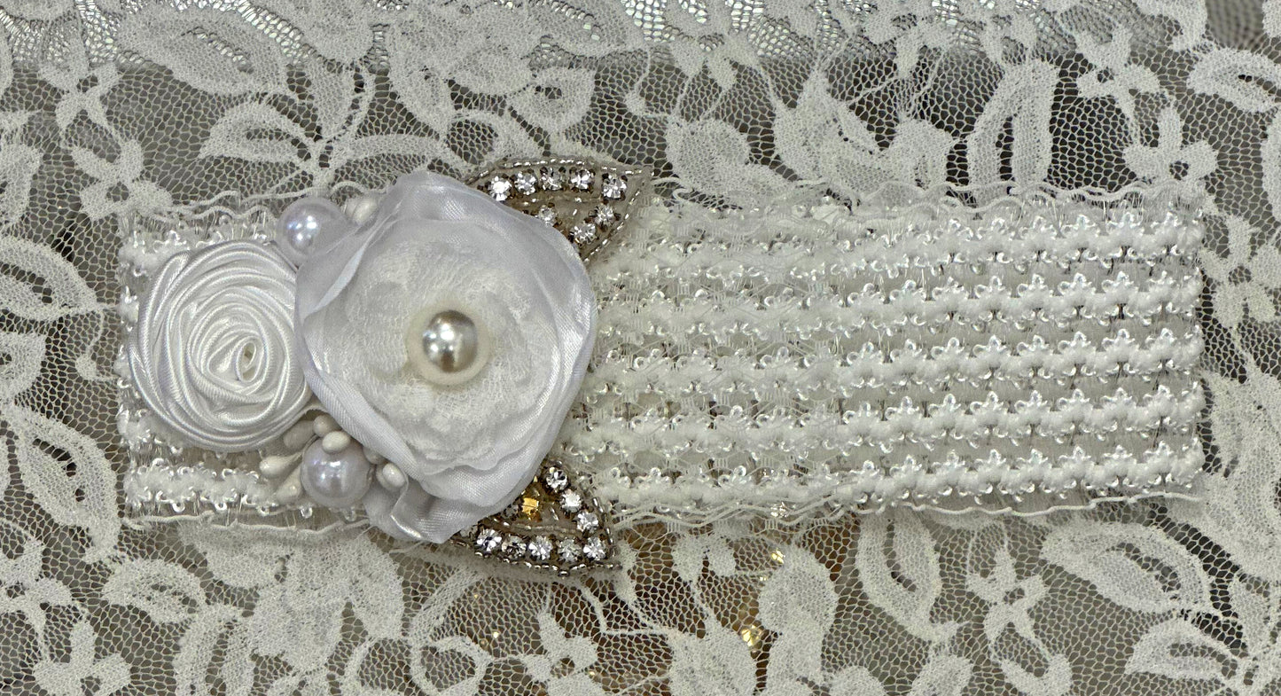 Infant Lace Headband with Applique