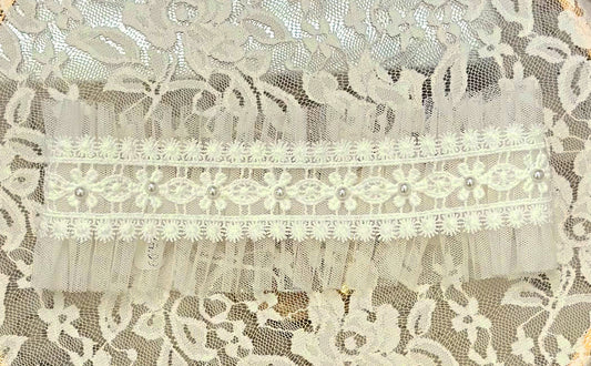 Infant Headband with Ruffled Tulle, Applique