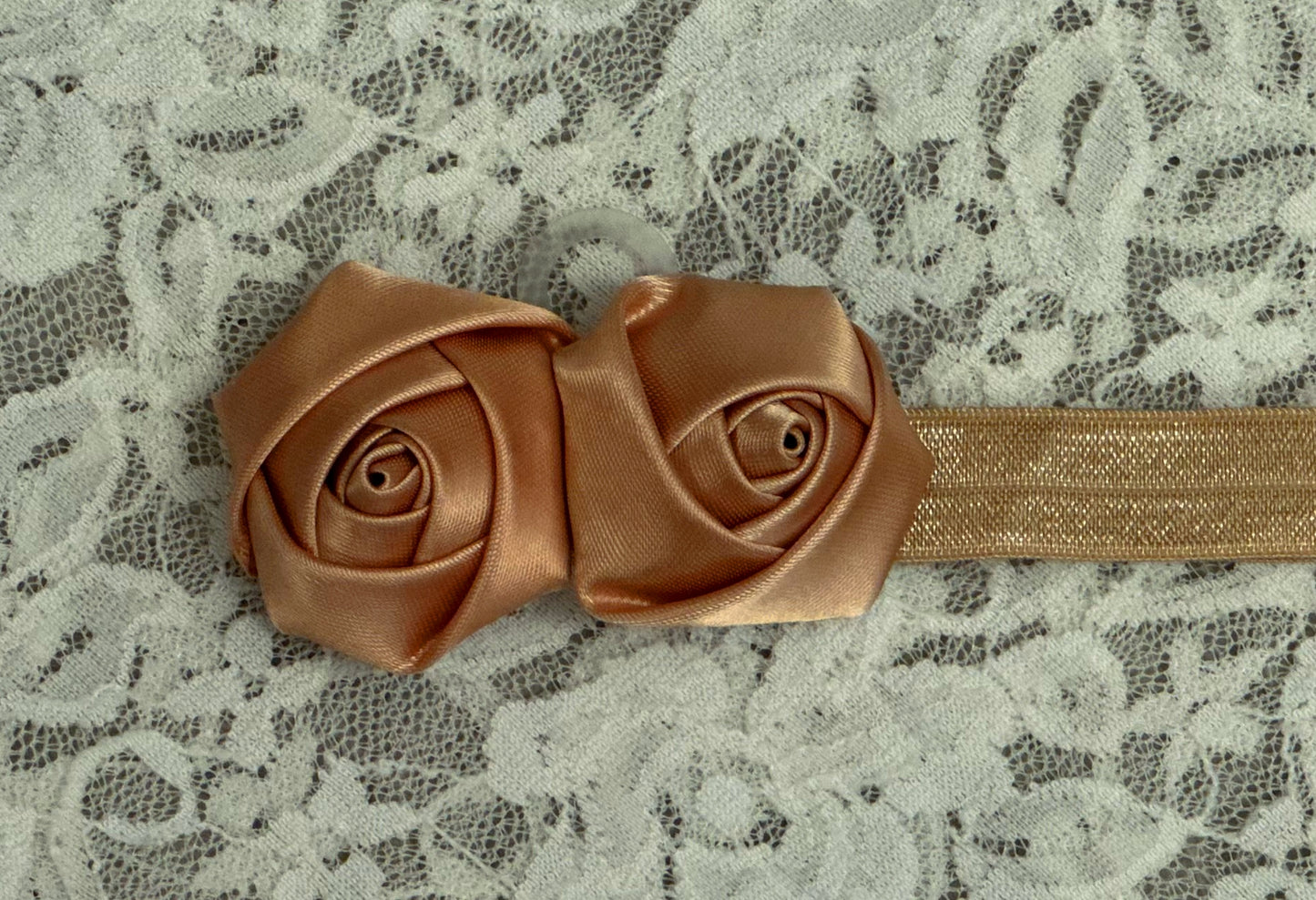 Champagne Headband with Rosettes