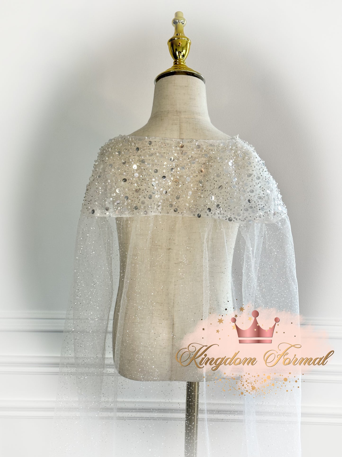 Sequin & Tulle Long Cape