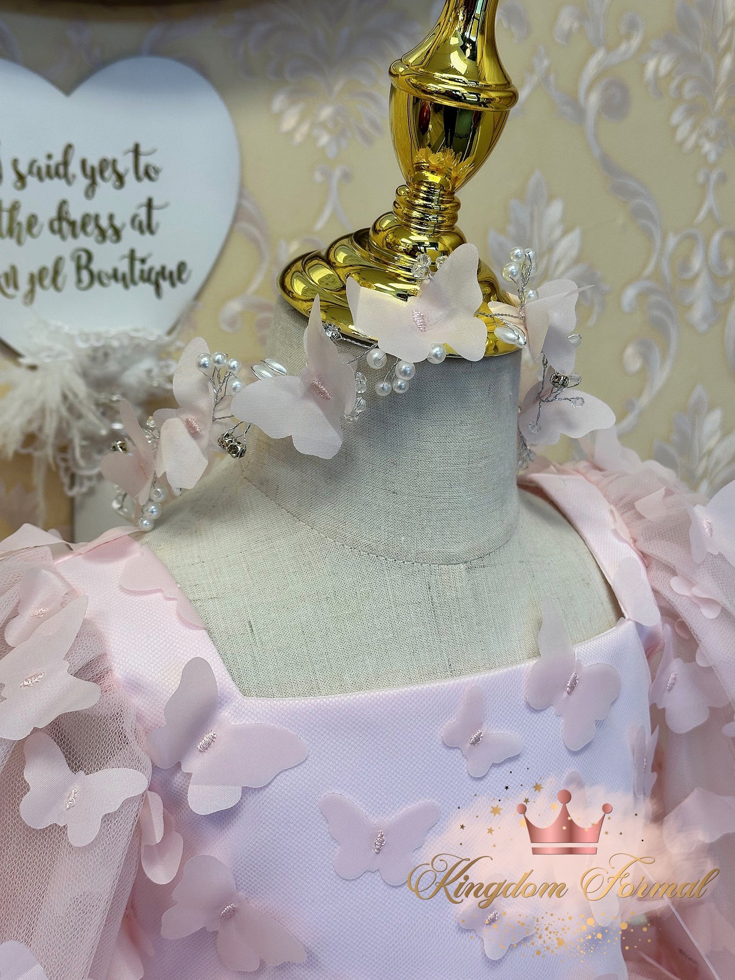 Girls Dress with 3D Butterflies