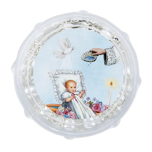 Baptism Rosary w/case