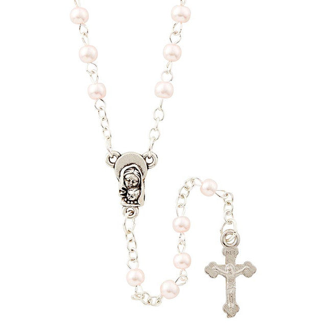 Pink Guardian Angel Box w/Rosary