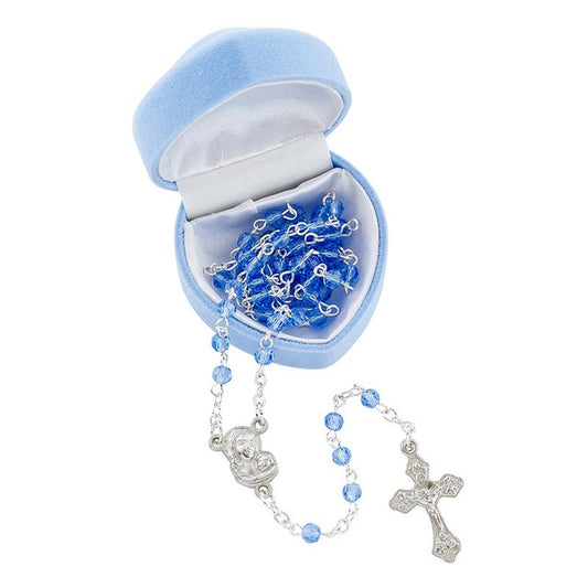 Blue Heart Box w/Rosary
