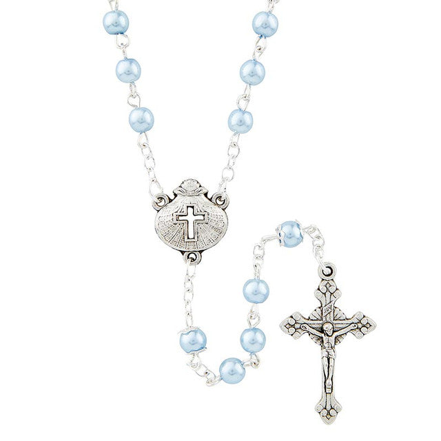 Blue Shell Box w/Rosary