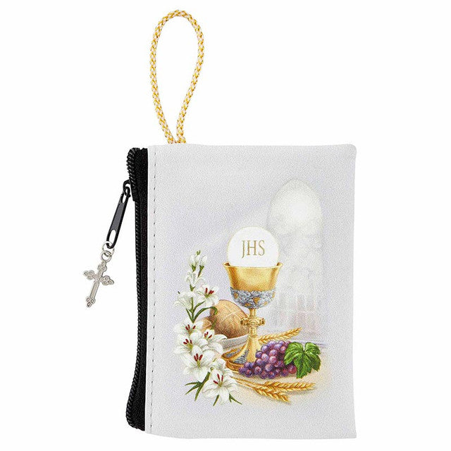 First Communion Rosary w/Zipper Case