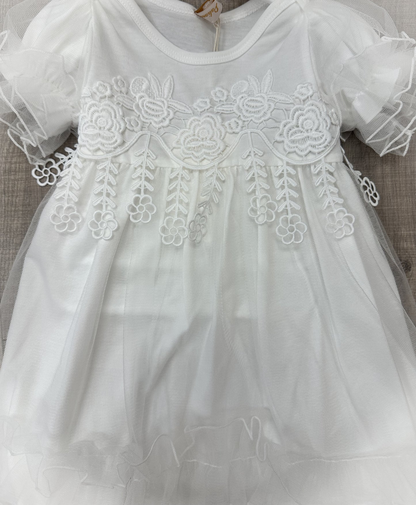 Infant Onesie w/Skirt Overlay, Bonnet