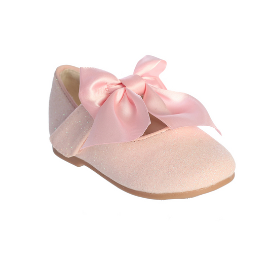 Infant Glitter Shoe with Satin Bow