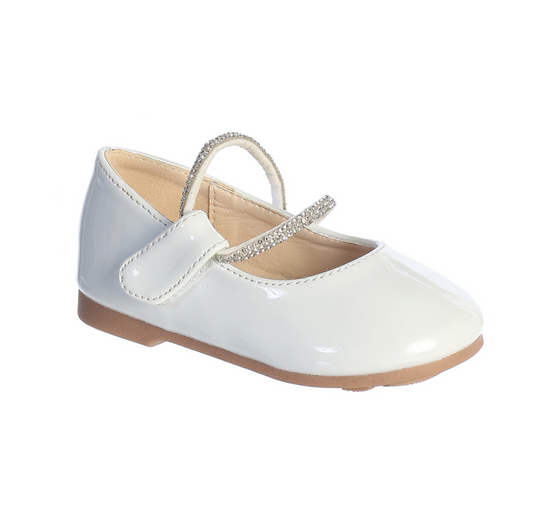Infant Patent flats with double rhinestone strap