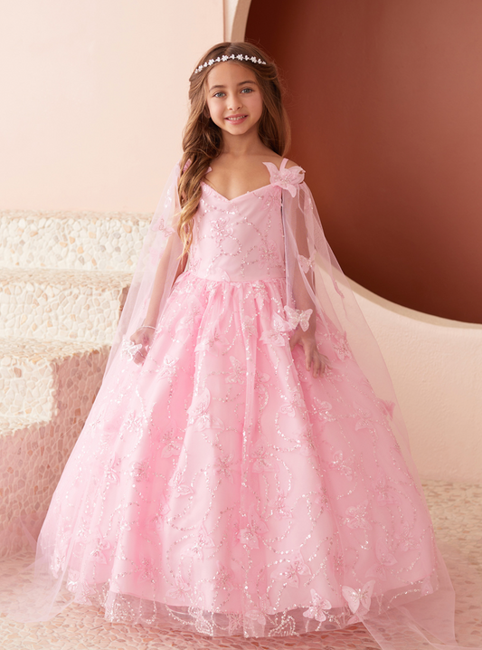 3D Butterfly Dress with Cape