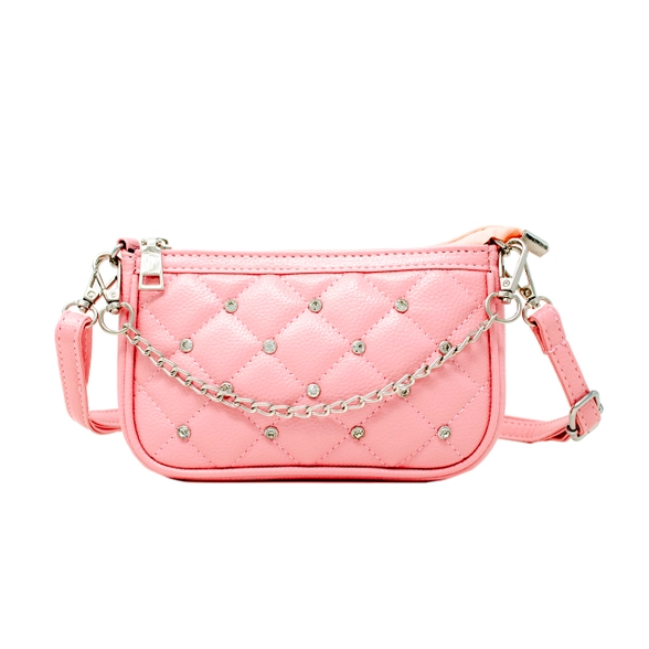 Quilted Leather Stud Clutch Purse