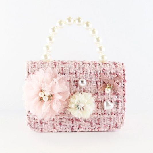 Floral Tweed Pink Purse