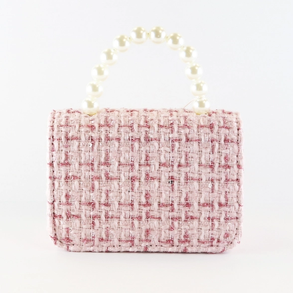 Floral Tweed Pink Purse