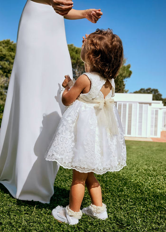 Abel & Lula Baby Embroidered Organza Dress
