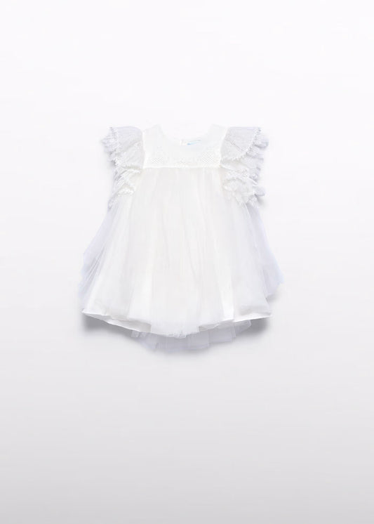 Abel & Lula Baby lace-trimmed tulle dress