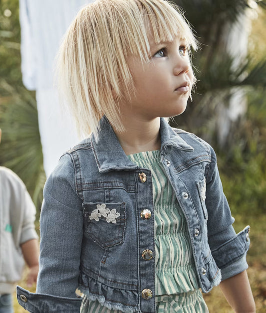 Mayoral Baby Ruffled Denim Jacket
