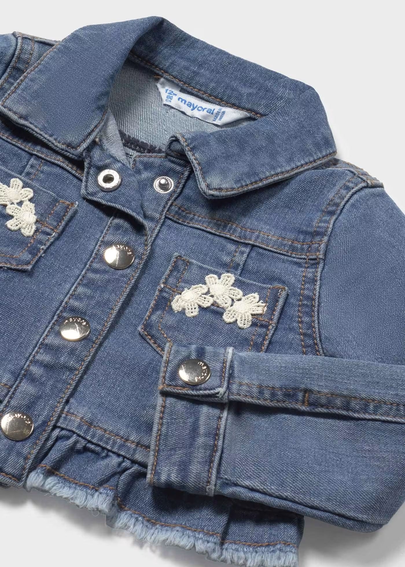 Mayoral Baby Ruffled Denim Jacket