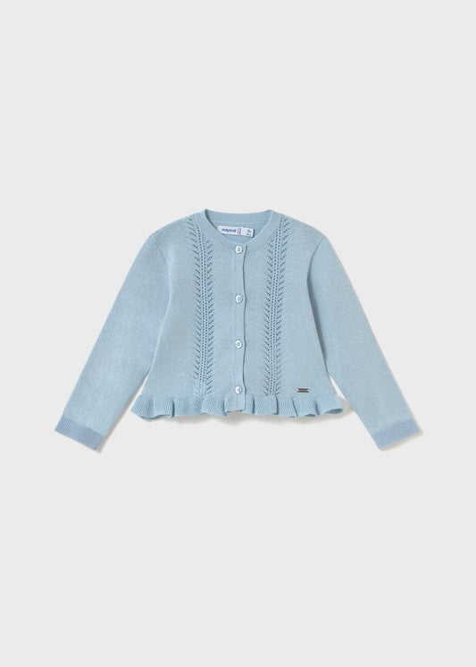 Mayoral Ruffled Knit Cardigan