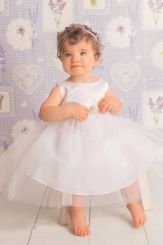 Infant Satin Dress w/Belt "Abigail Dress"