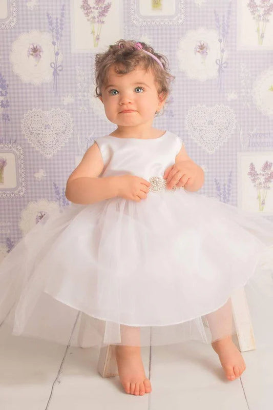 Infant Satin Dress w/Belt "Abigail Dress"