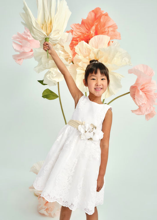 Abel & Lula Girl Embroidered Organza Dress