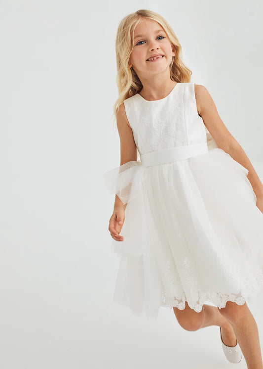Abel & Lula Girl Embroidered Tulle Dress