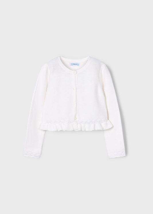 Mayoral Girl Knit Cardigan with Braided Details