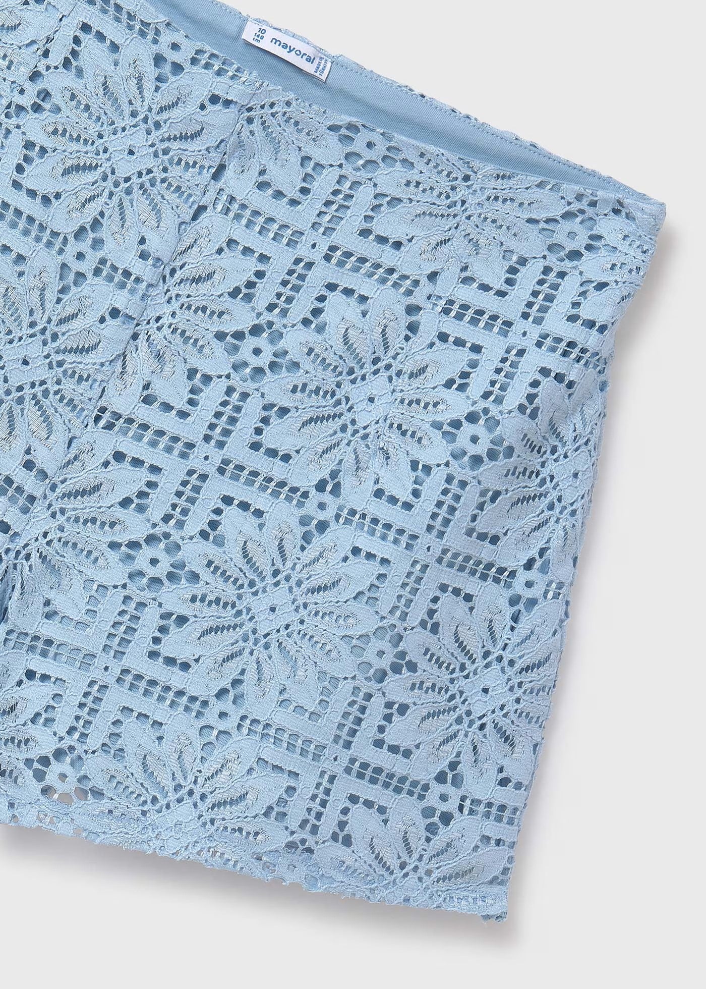 Mayoral Ribbed Top & Lace Shorts Set