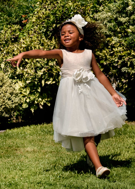 Abel & Lula Girl Linen Shimmer Dress