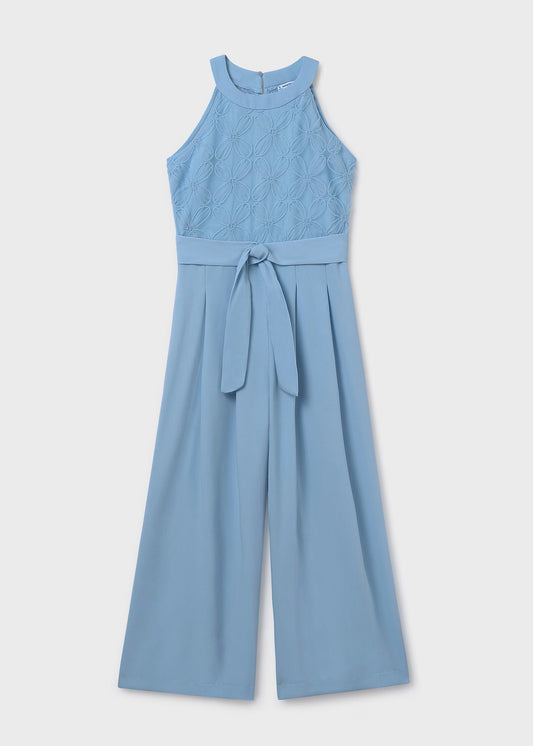 Mayoral Girl Mixed Fabric Jumpsuit