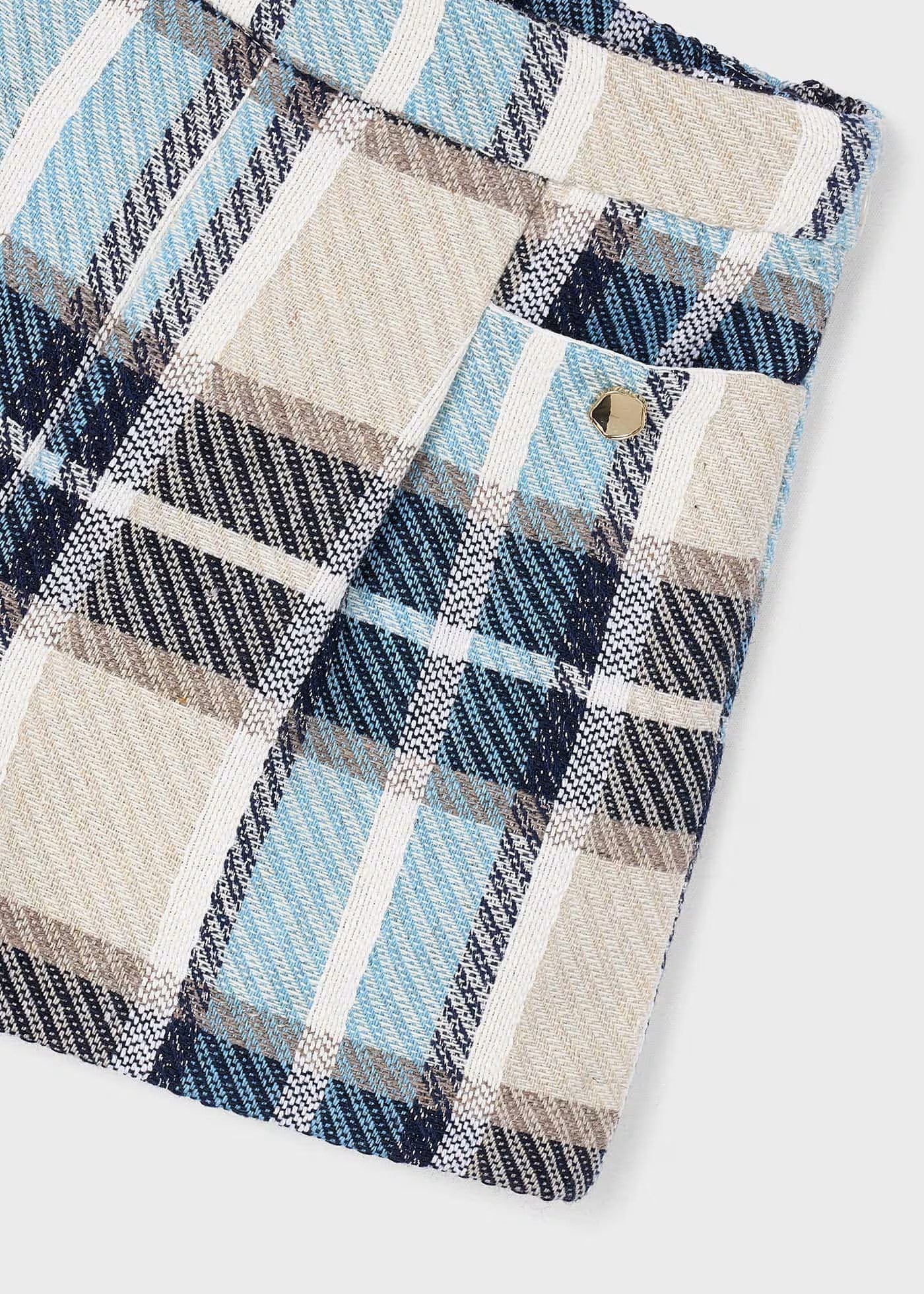 Mayoral Navy Cardigan w/Plaid Shorts Set