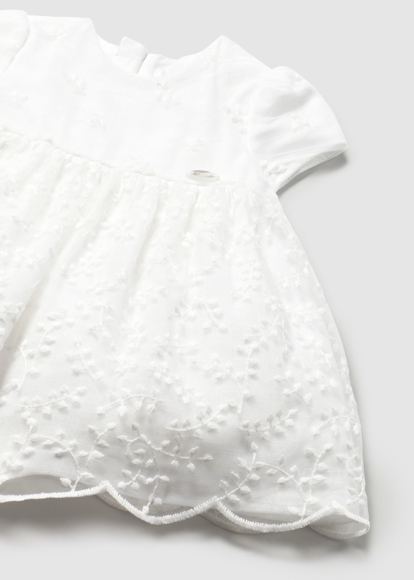 Mayoral Newborn Embroidered Tulle Dress with Bloomers