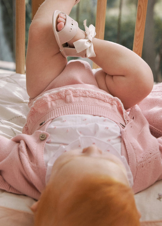 Mayoral Newborn Knit Dungaree and Blouse Set