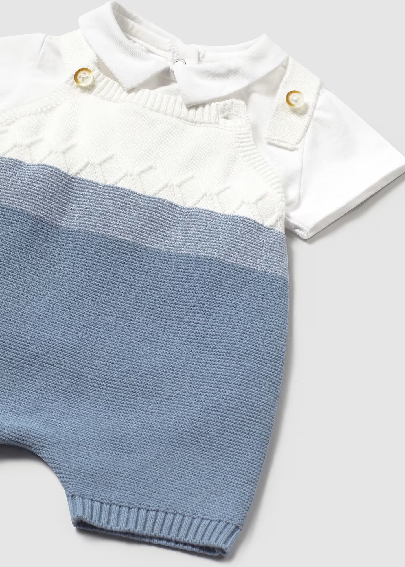 Mayoral Newborn Knit Dungaree Set with T-Shirt