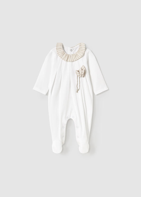Mayoral Newborn One-Piece with Stripe Detail