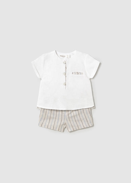 Mayoral Shorts and Linen Shirt Set
