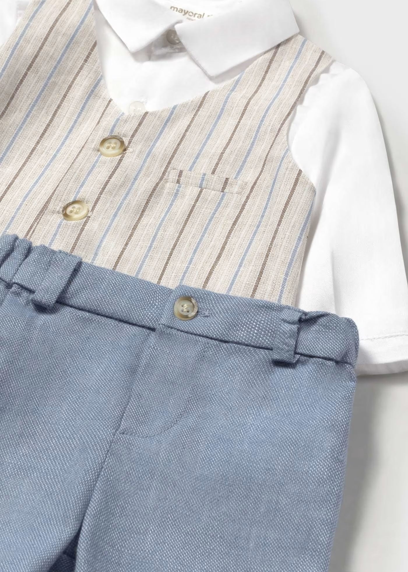 Mayoral Newborn Shorts and Shirt with Vest Set