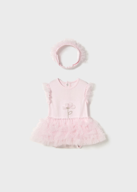 Mayoral Newborn Tutu Bodysuit with Headband