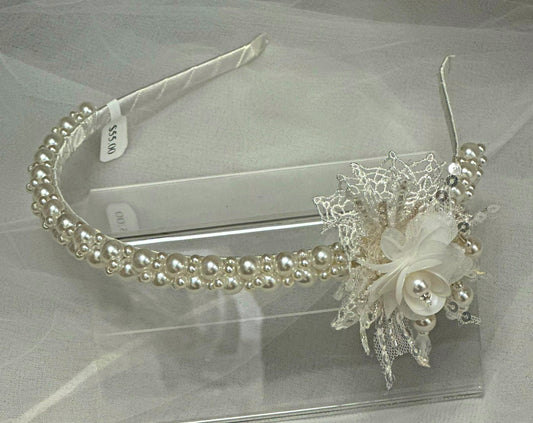 Pearl Headband w/Beads/Flowers