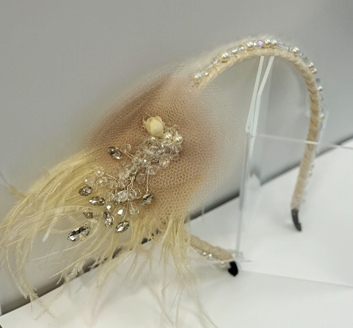 AB 3D Headband with Flower/Feathers