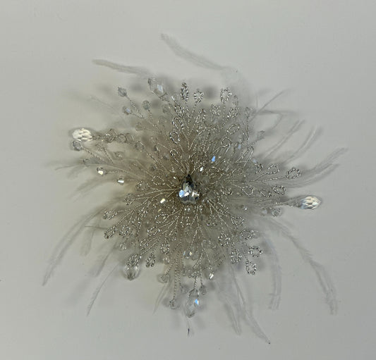 ST Rhinestone/Crystal Hairpiece w/Feathers