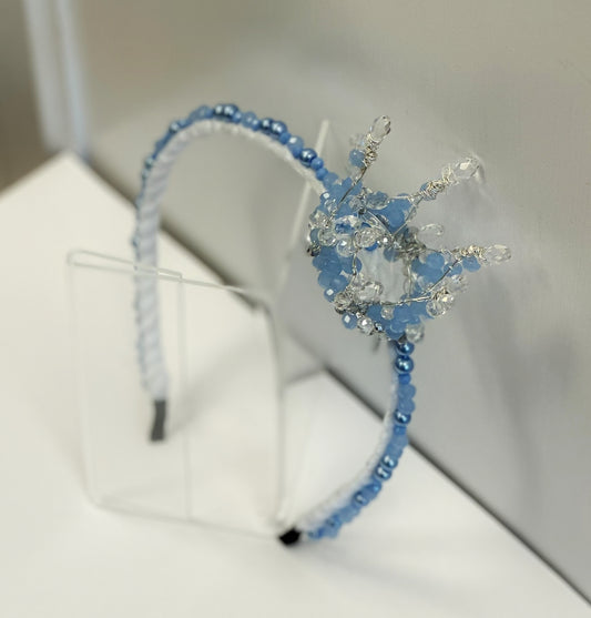 AB Beaded Crystal Headband w/Crown